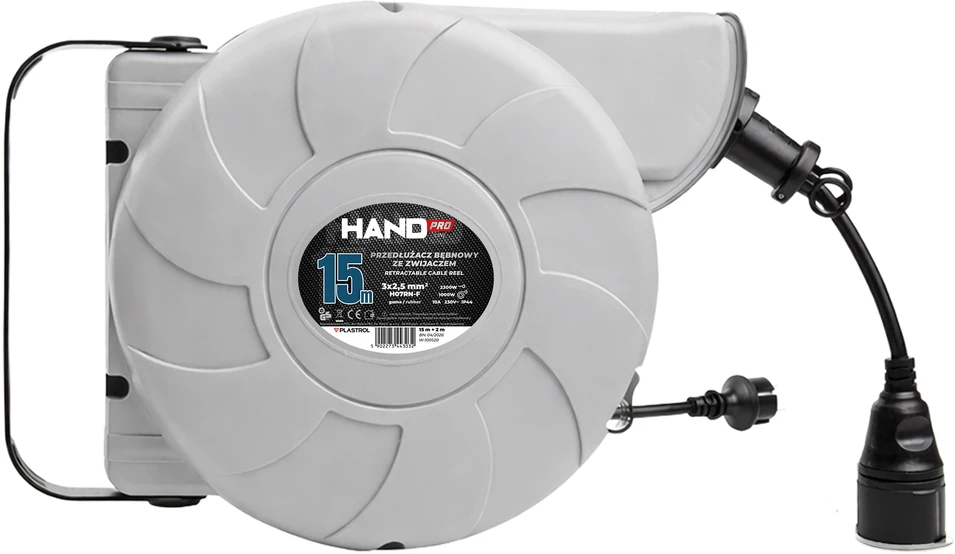 Hand Pro Przedłużacz bębnowy su automatycznym zwijaczem 15+2m IP44, 32,5mm