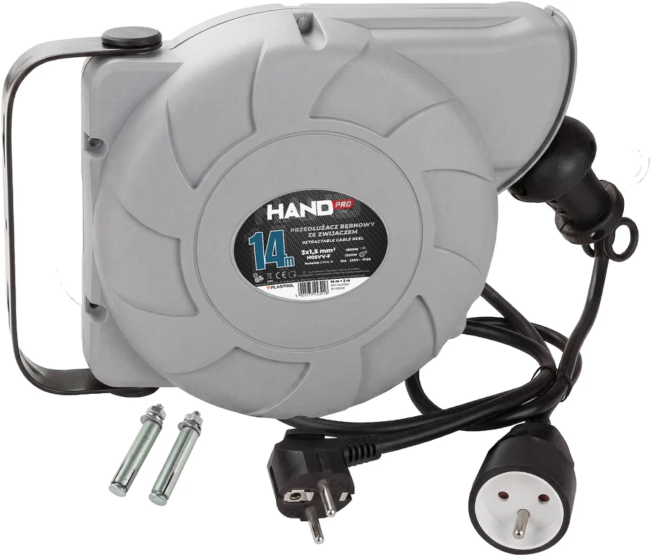 Hand Pro Przedłużacz bębnowy su automatycznym zwijaczem 14+2m IP20, 31,5mm