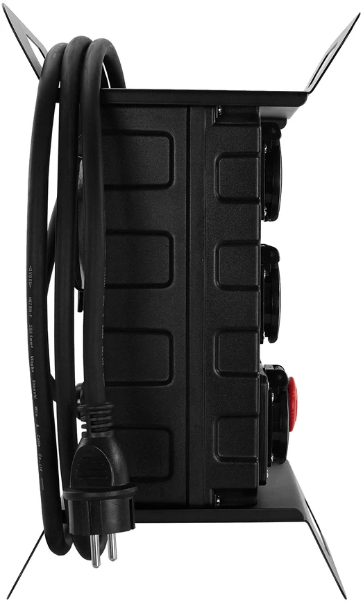Plastrol Statybinis skirstomasis įrenginys nešiojamas su avariniu išjungikliu su apsauga; H07RN-F; 3×2,5; 230V, 4x2P+uz; 1xUSB; kabelio ilgis 2 m
