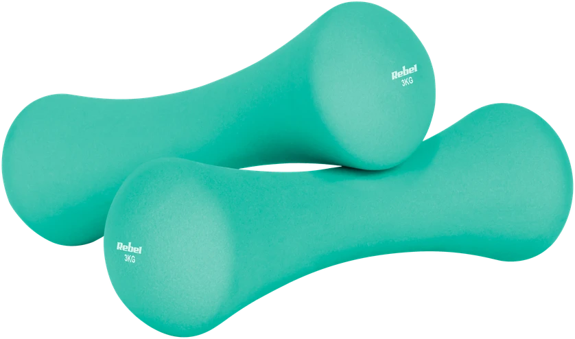 Hantelki Ketaus neopreno hantelių rinkinys 21 kg (2x0,5kg + 2x1 kg + 2x2 kg + 2x3 kg + 2x4 kg), REBEL ACTIVE