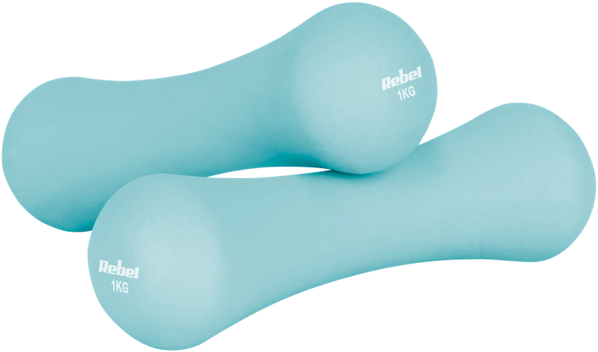 Hantelki Ketaus neopreno hantelių rinkinys 21 kg (2x0,5kg + 2x1 kg + 2x2 kg + 2x3 kg + 2x4 kg), REBEL ACTIVE