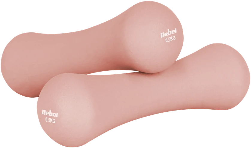 Hantelki Ketaus neopreno hantelių rinkinys 21 kg (2x0,5kg + 2x1 kg + 2x2 kg + 2x3 kg + 2x4 kg), REBEL ACTIVE