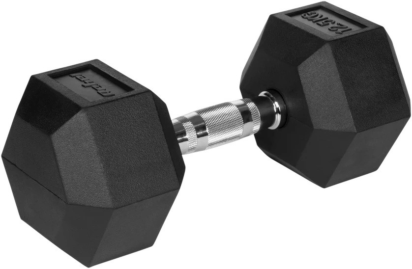 Gumuoti ketaus hanteliai HEX 2x12.5kg REBEL ACTIVE