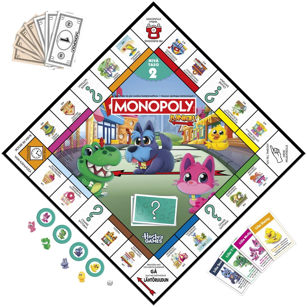 Hasbro žaidimų konsolė „Monopoly Junior 2 in 1 Refresh DK/NO“ (G1856189)