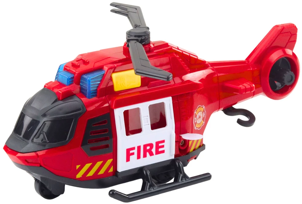 Lean Toys Gaisrininkų sraigtasparnis su šviesomis ir garsais, 21.5x9x8.5 cm
