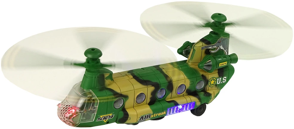 Lean Toys Karinio sraigtasparnis LeanToys High Wings su šviesom ir gasais