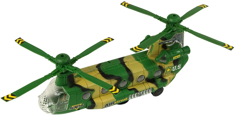 Lean Toys Karinio sraigtasparnis LeanToys High Wings su šviesom ir gasais