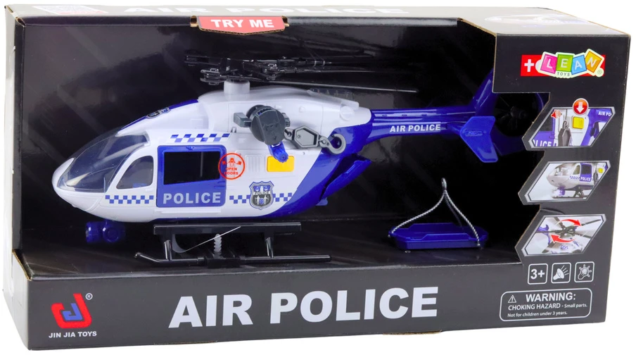 Lean Toys Policijos sraigtasparnis su šviesomis ir garsais, 1:12