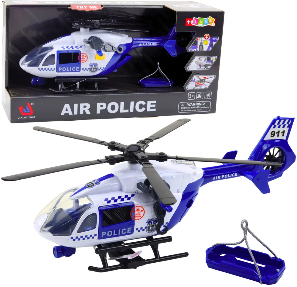 Lean Toys Policijos sraigtasparnis su šviesomis ir garsais, 1:12