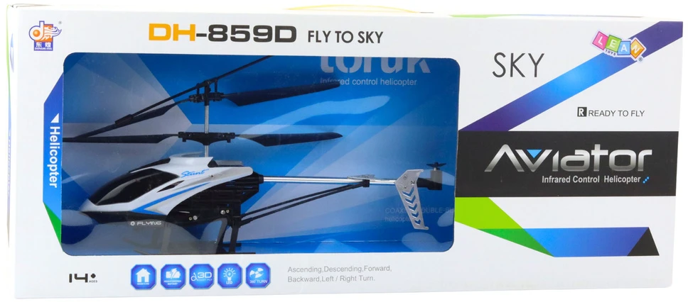 Lean Toys Nuotoliniu būdu valdomas sraigtasparnis Aviator LED 360°