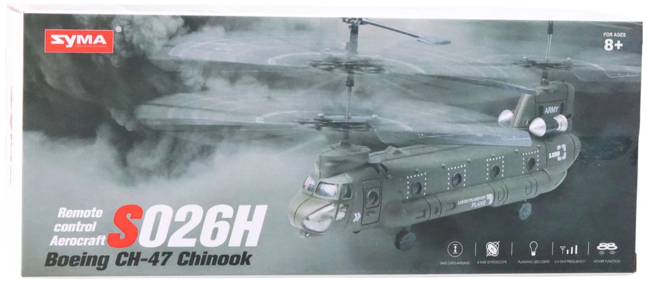 Lean Toys RC sraigtasparnio nuotolinio valdymo pultas Syma S026H-1 žalias chaki spalvos