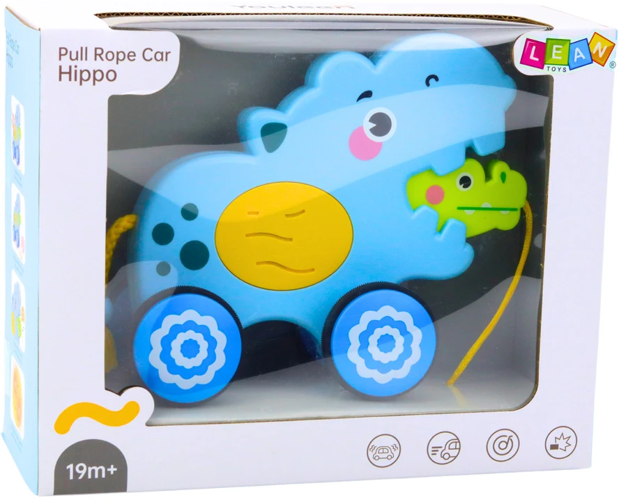 Lean Toys Interaktyvus tempiamas hipopotamas su garsais