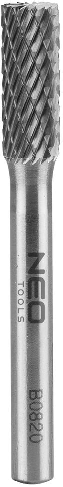 HM metalo freza, B tipo (cilindrinė su ašmenimis viršuje), 8 x 20 mm, kotas 6 x 45 mm