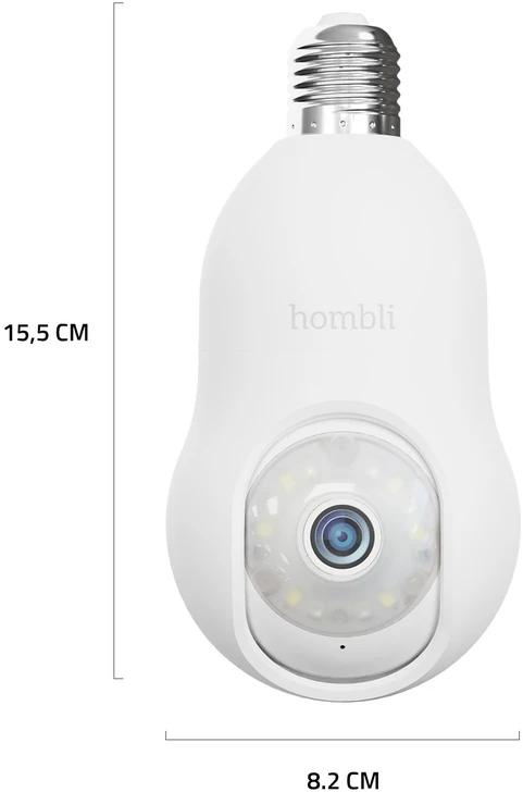 „Hombli“ – išmanioji lemputės formos kamera, balta