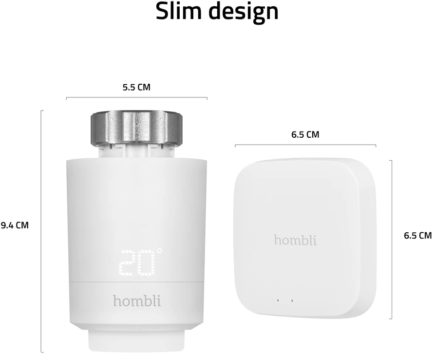 „Hombli“ – išmaniojo radiatoriaus termostato pradinis rinkinys (2+BT tiltas)