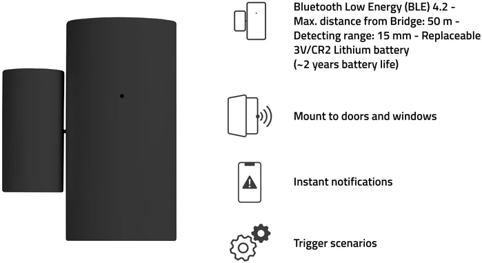 „Hombli“ – išmanusis „Bluetooth“ jutiklių rinkinys, juodas