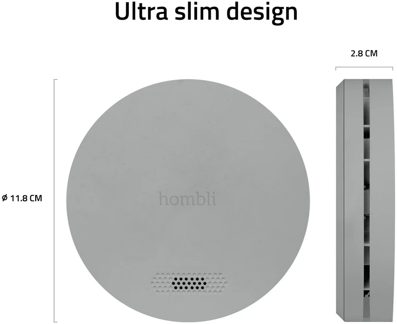 Hombli - išmanusis dūmų detektorius, pilkas
