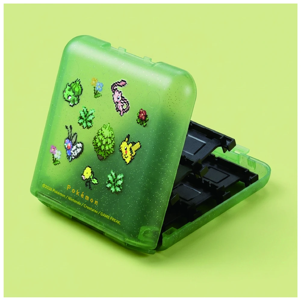 HORI - 24 žaidimų kortų dėklas - „Pokémon Pixel Žalias“ - „Nintendo Switch 2“