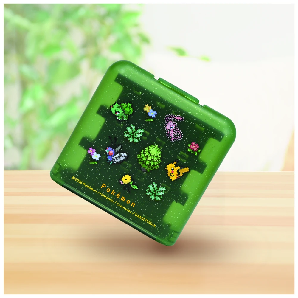 HORI - 24 žaidimų kortų dėklas - „Pokémon Pixel Žalias“ - „Nintendo Switch 2“