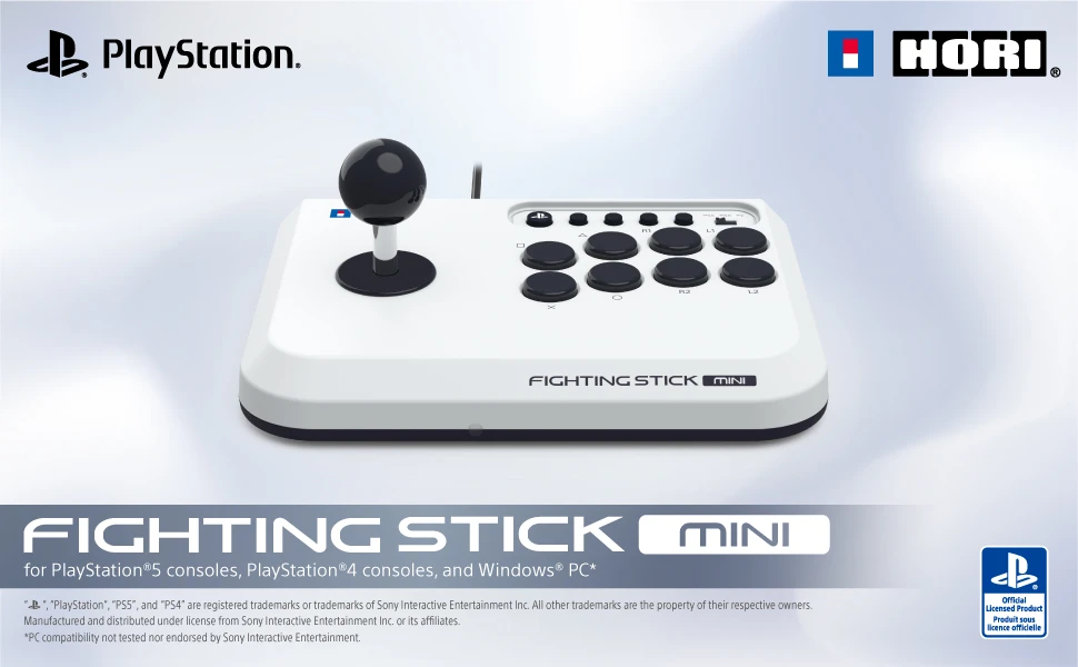 HORI – „Fighting Stick Mini“, skirta „PlayStation®5“ – balta – 8 x 6 colių