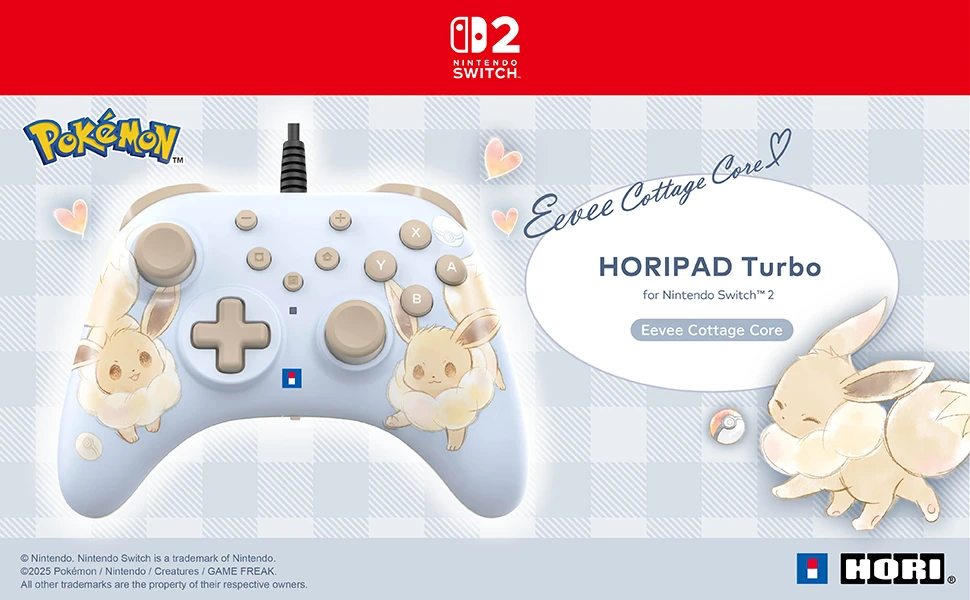 HORI - HORIPAD, skirtas „Switch 2“ - „Eevee Cottage Core“ - mėlynas