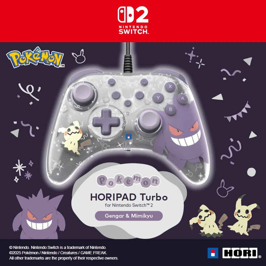 HORI - HORIPAD, skirtas „Switch 2“ (Gengar ir Mimikyu) - violetinė