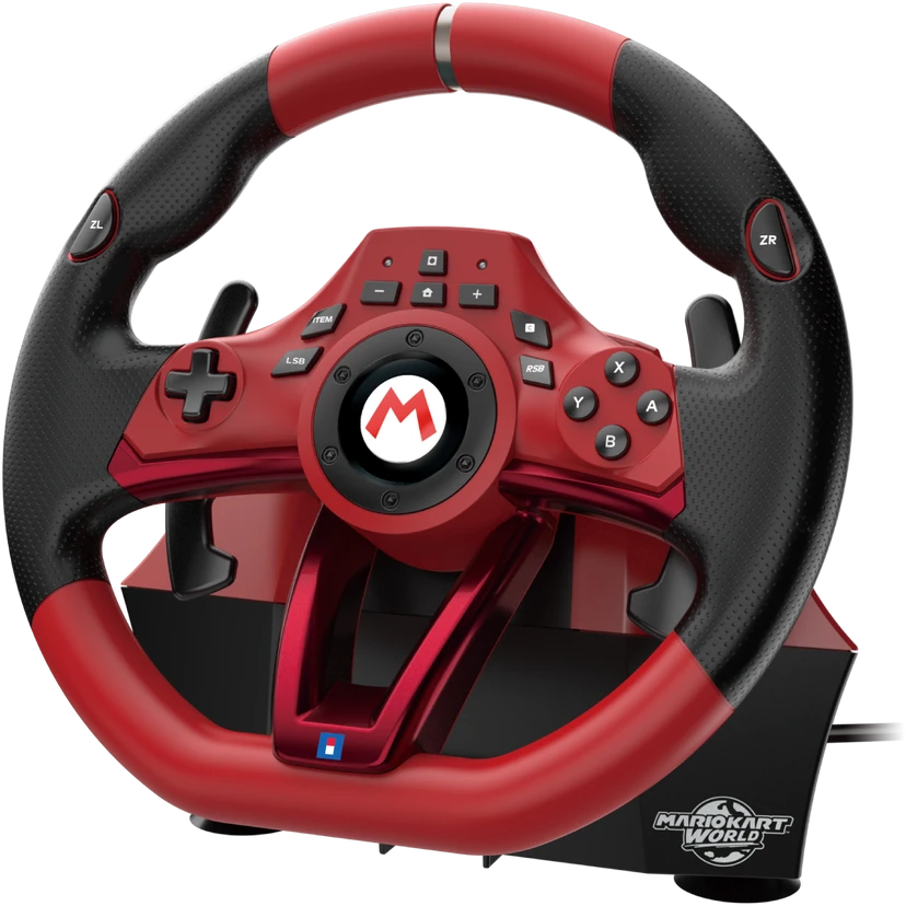 HORI - „Mario Kart Racing Wheel Pro DELUXE“ - raudonas - 11 colių (28 cm)