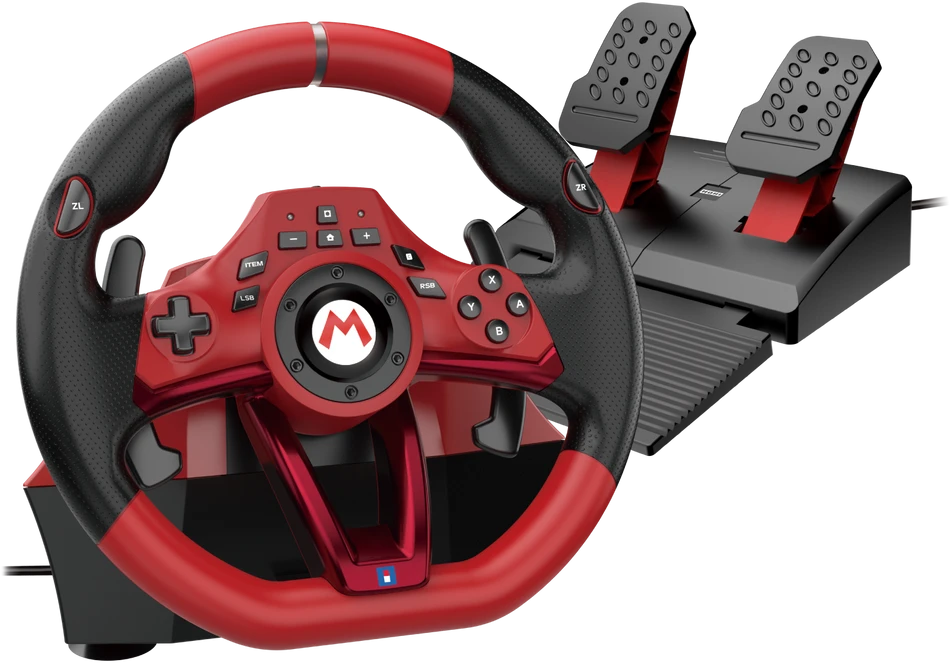 HORI - „Mario Kart Racing Wheel Pro DELUXE“ - raudonas - 11 colių (28 cm)
