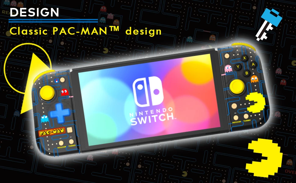 Kompaktiškas „HORI Nintendo Switch Split Pad“ (PAC-MAN)