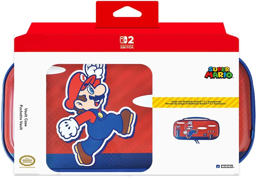 HORI - Vault dėklas Switch 2 (Mario) - Raudona