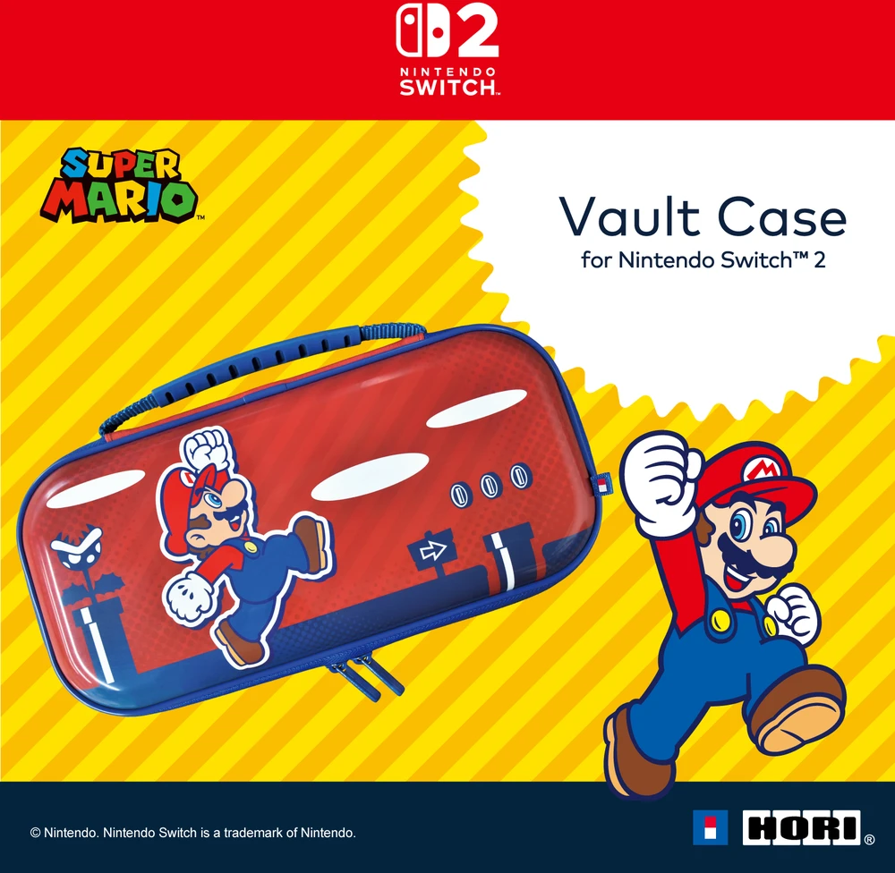 HORI - Vault dėklas Switch 2 (Mario) - Raudona