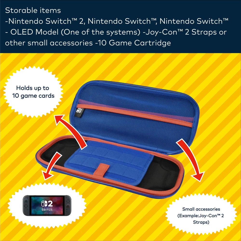 HORI - Vault dėklas Switch 2 (Mario) - Raudona