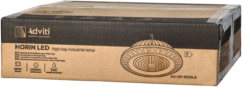 Orno HORIN LED 150W aukštų patalpų šviestuvas, 13500lm, IP65, 4000K, aliuminis
