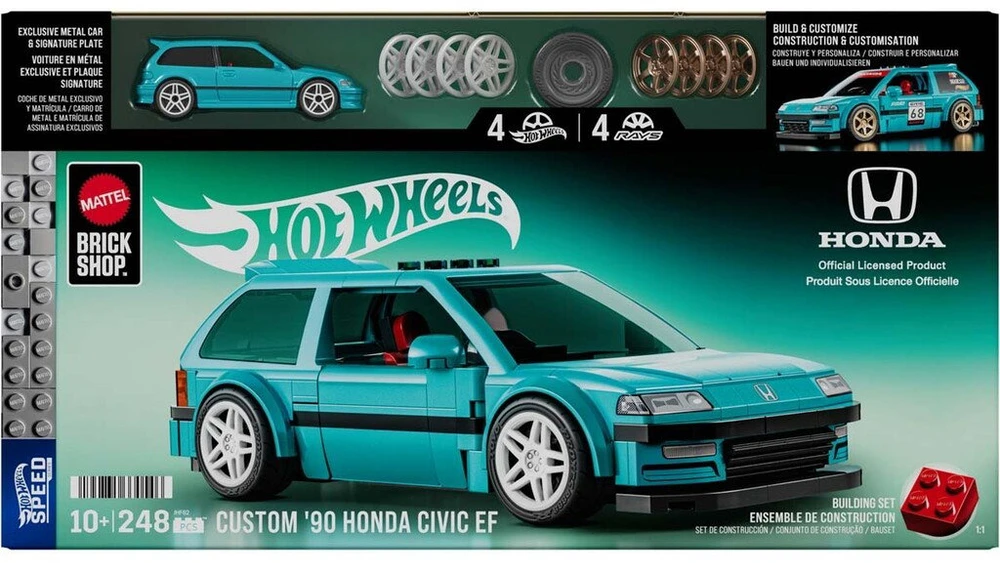 MATTEL BRICK SHOP HOT WHEELS Honda Custom 90 Civic EF konstruktorius (JHF62)