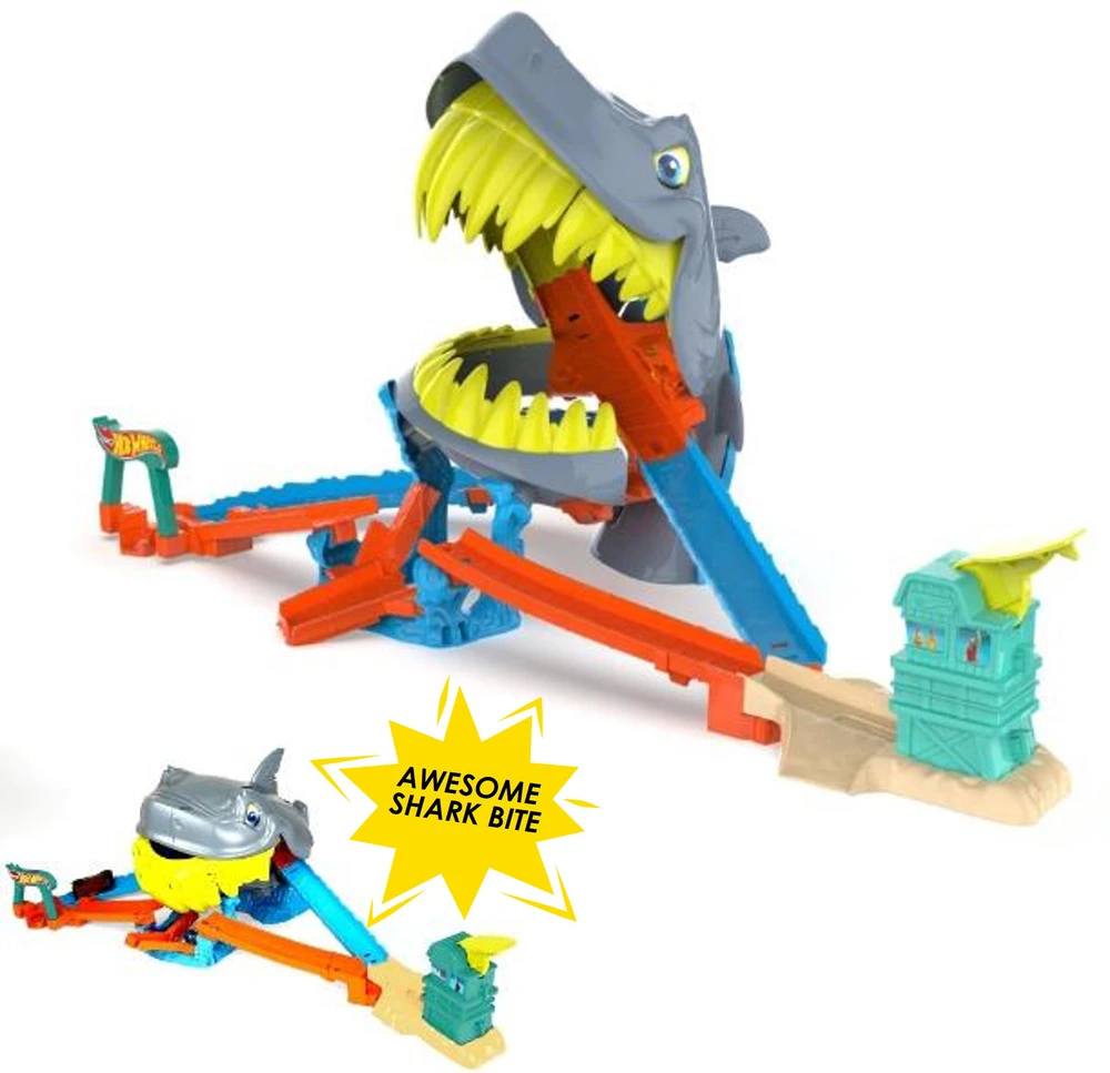 Mattel HOT WHEELS CITY rinkinys – Ryklio paplūdimio trasa (JHL96)