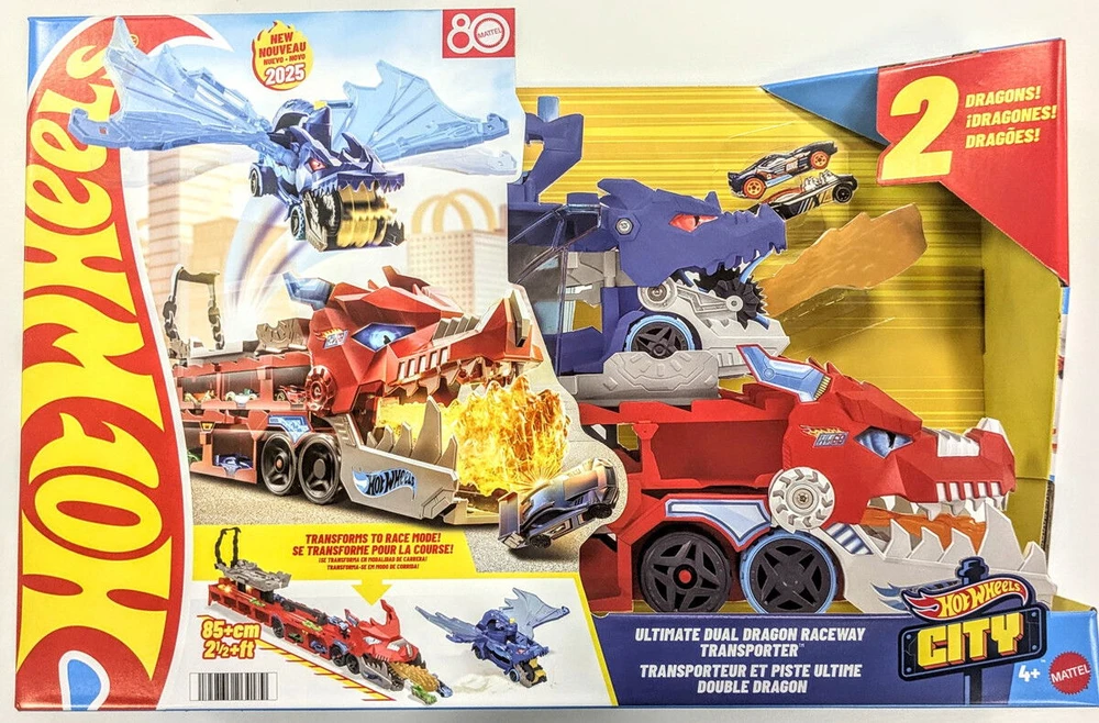 Mattel HOT WHEELS CITY transporteris – Dvigubas drakonas (JBM72)