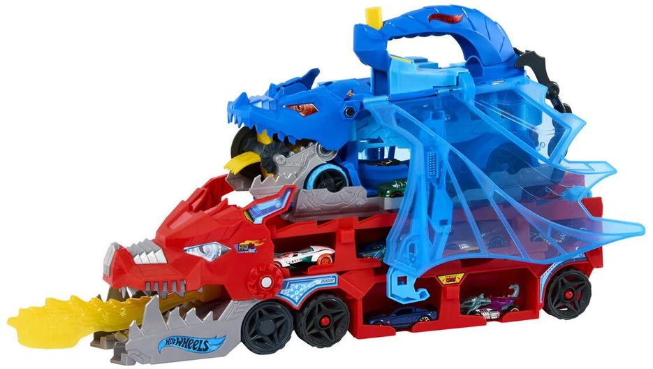 Mattel HOT WHEELS CITY transporteris – Dvigubas drakonas (JBM72)