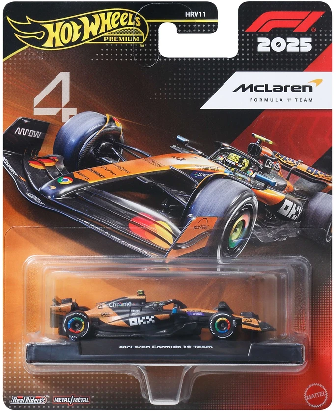 Mattel HOT WHEELS PREMIUM F1 McLaren Lando Norris bolidas 4 (JKD88)