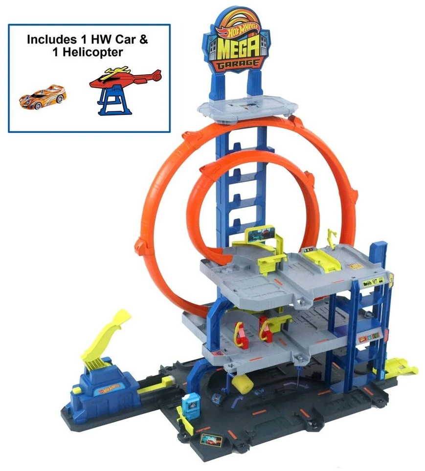 Mattel HOT WHEELS Rinkinys – Mega garažas su kilpomis (JBM74)