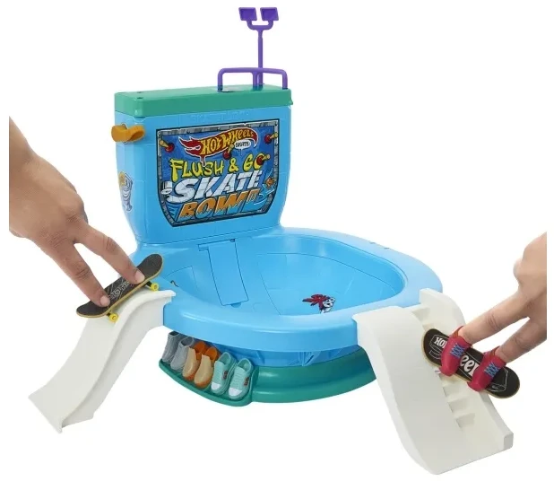 Žaislinė trasa Hot Wheels Mattel HW rinkinys „Riedlenčių parkas - unitazas“
