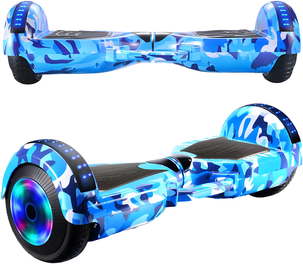 Hoverboard 8 colių elektrinė riedlentė su LED plokšte ir garsiakalbių apsaugomis ER033