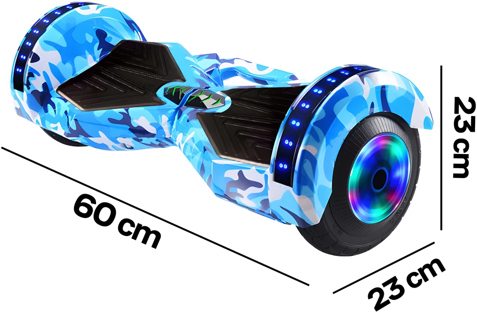 Hoverboard 8 colių elektrinė riedlentė su LED plokšte ir garsiakalbių apsaugomis ER033
