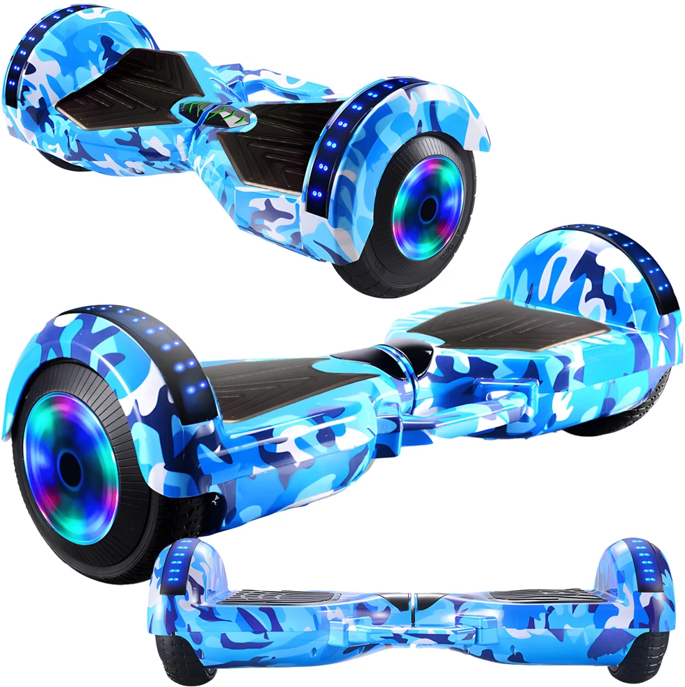 Hoverboard 8 colių elektrinė riedlentė su LED plokšte ir garsiakalbių apsaugomis ER033