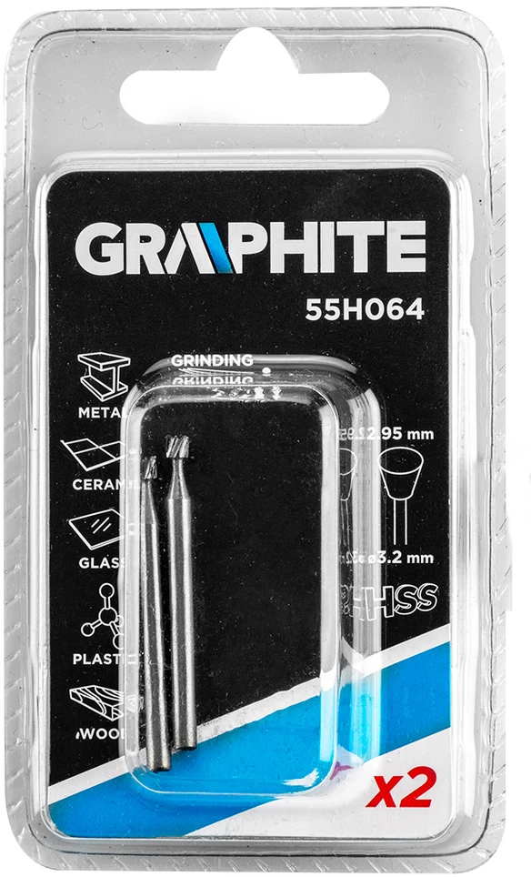 HSS trapecinis freza 2,95 mm, kotas 3,2 mm, 2 vnt.