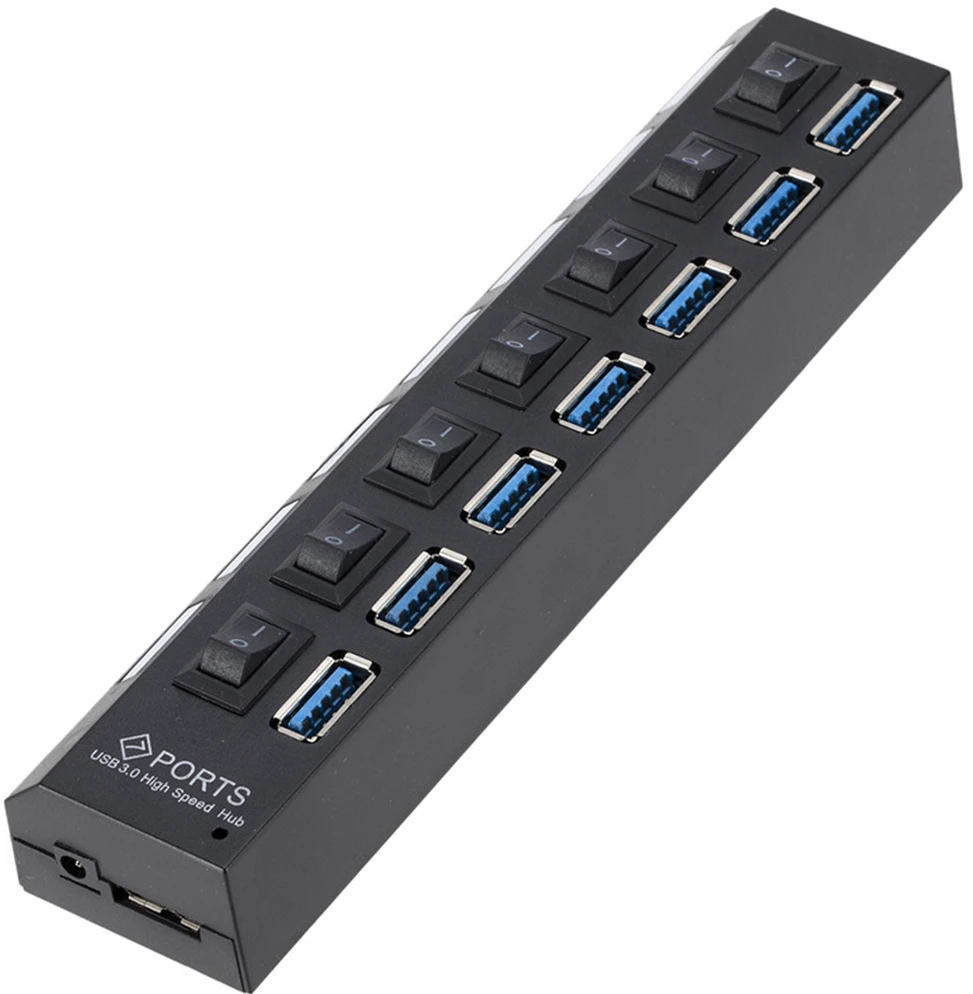 Hub USB šakotuvo skirstytuvas, 7 prievadų, USB 3.0 skirstytuvas