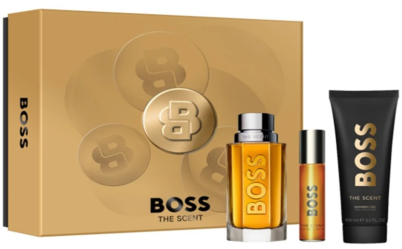 Hugo Boss The Scent Him Set rinkinys vyrams (EDT, 100 ml + EDT, 10 ml + dušo želė, 100 ml)