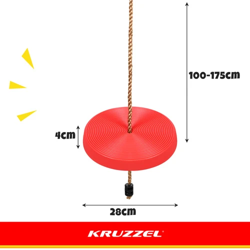 Kruzzel Oranžinis Vienvietės plastikinės supynės "Diskas" Oranžinis