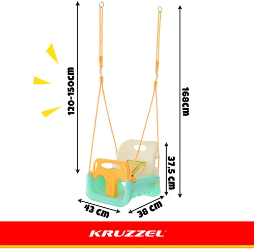 Kruzzel 3-in-1 Kreminis and Turquoise Children's Swing