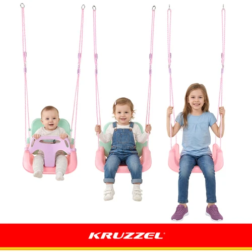 Kruzzel 3-in-1 pastel children's swing