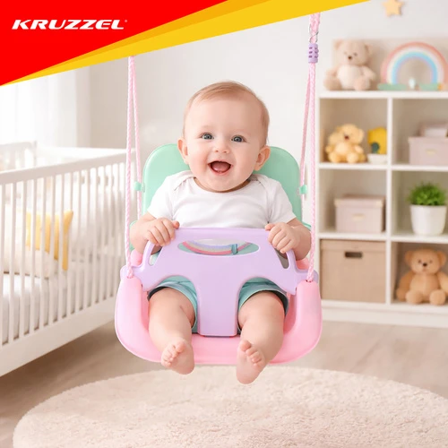 Kruzzel 3-in-1 pastel children's swing